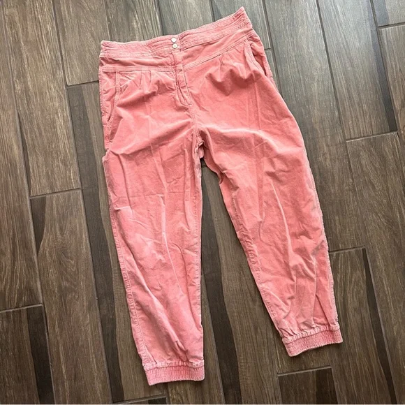 Anthropologie Kalea Trouser Corduroy Joggers in Rose Pink Sz L